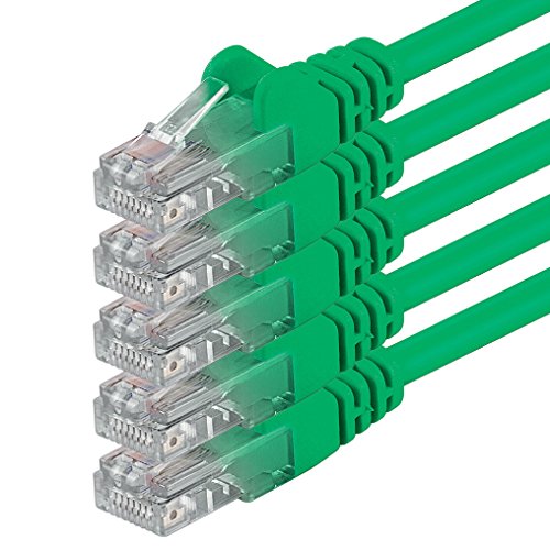 1aTTack.de Cat6 0,5m grün 5 Stück Netzwerkkabel Patchkabel Cat6 Lan Kabel 1000 Mbits Ethernet Lan grün 5 Stück kompatibel mit CAT5 cat5e CAT7 CAT8 von 1aTTack.de