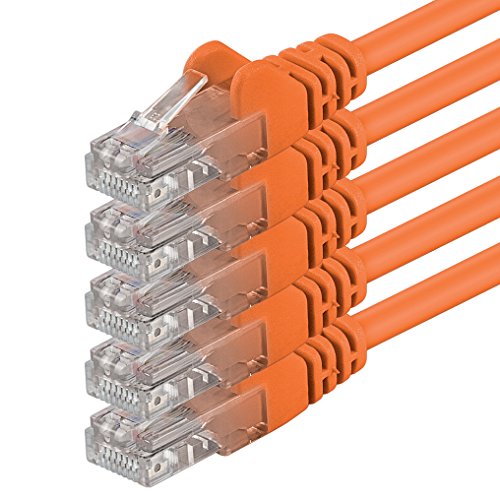 1aTTack.de Cat6 0,5m orange 5 Stück Netzwerkkabel Patchkabel Cat6 Lan Kabel 1000 Mbits Ethernet Lan orange 5 Stück kompatibel mit CAT5 cat5e CAT7 CAT8 von 1aTTack.de