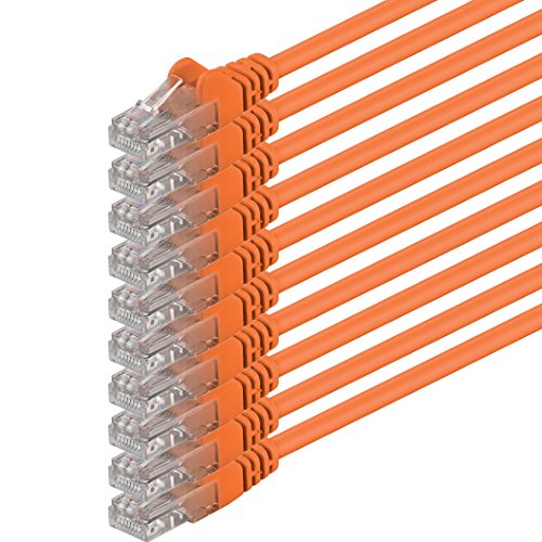 1aTTack.de Cat6 10m orange 10 Stück Netzwerkkabel Patchkabel Cat6 Lan Kabel 1000 Mbits Ethernet Lan orange 10 Stück kompatibel mit CAT5 cat5e CAT7 CAT8 von 1aTTack.de