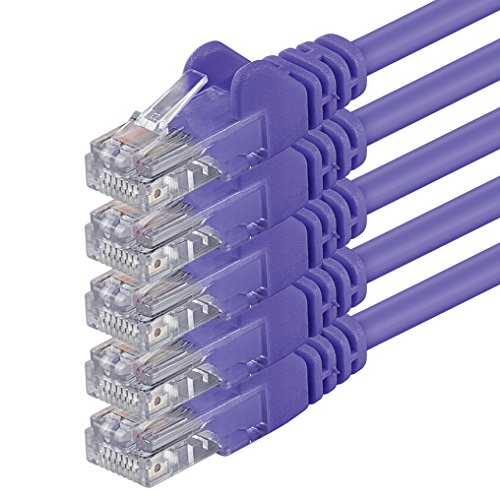 1aTTack.de Cat6 10m violett 5 Stück Netzwerkkabel Patchkabel Cat6 Lan Kabel 1000 Mbits Ethernet Lan violett 5 Stück kompatibel mit CAT5 cat5e CAT7 CAT8 von 1aTTack.de