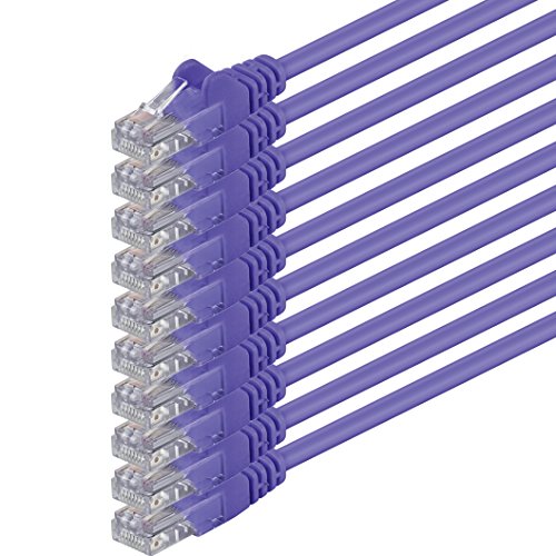1aTTack.de Cat6 2m violett 10 Stück Netzwerkkabel Patchkabel Cat6 Lan Kabel 1000 Mbits Ethernet Lan violett 10 Stück kompatibel mit CAT5 cat5e CAT7 CAT8 von 1aTTack.de