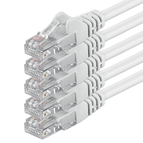 1aTTack.de Cat6 2m weiß 5 Stück Netzwerkkabel Patchkabel Cat6 Lan Kabel 1000 Mbits Ethernet Lan weiß 5 Stück kompatibel mit CAT5 cat5e CAT7 CAT8 von 1aTTack.de