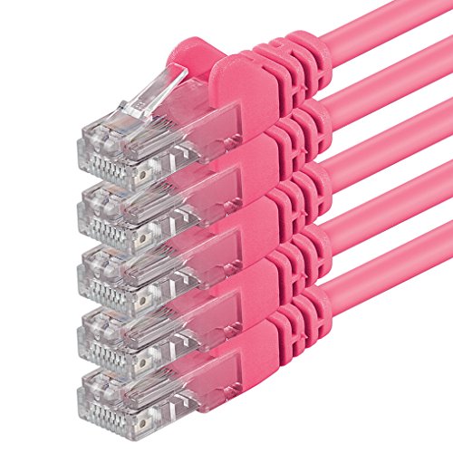 1aTTack.de Cat6 3m Magenta 5 Stück Netzwerkkabel Patchkabel Cat6 LAN Kabel 1000 Mbits Ethernet LAN Magenta 5 Stück kompatibel mit CAT5 cat5e CAT7 CAT8 von 1aTTack.de