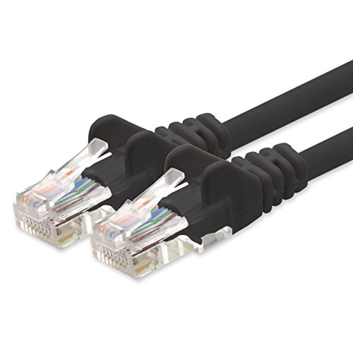 1aTTack.de Netzwerkkabel CAT 5e UTP Netzwerk Patch-Kabel mit 2x RJ45 Stecker 20m schwarz von 1aTTack.de