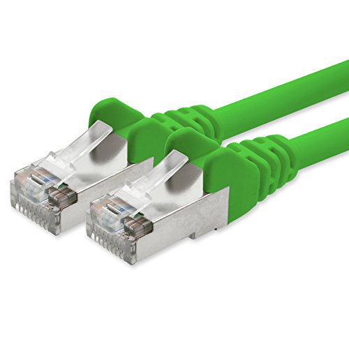 1aTTack.de Netzwerkkabel CAT 5e folien und geflechtgeschirmt SFTP Netzwerk Patch-Kabel mit 2x RJ45 Stecker 0.25m grün von 1aTTack.de