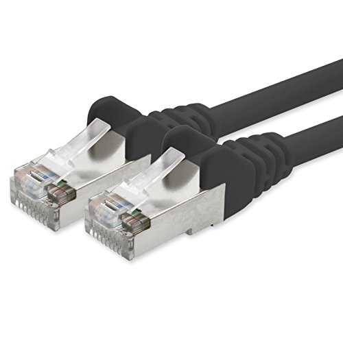 1aTTack.de Netzwerkkabel CAT 5e folien und geflechtgeschirmt SFTP Netzwerk Patch-Kabel mit 2x RJ45 Stecker 10m schwarz von 1aTTack.de
