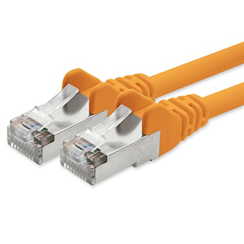 1aTTack.de Netzwerkkabel CAT 5e folien und geflechtgeschirmt SFTP Netzwerk Patch-Kabel mit 2x RJ45 Stecker 2m orange von 1aTTack.de