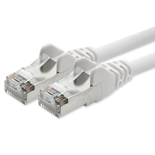 1aTTack.de Netzwerkkabel CAT 5e folien und geflechtgeschirmt SFTP Netzwerk Patch-Kabel mit 2x RJ45 Stecker 5m weiss von 1aTTack.de