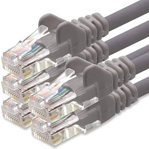 1aTTack.de Netzwerkkabel Cat.6 - grau - 5X - 3m - (Set) - CAT6 Ethernet Kabel Lankabel 1000 Mbits Patchkabel von 1aTTack.de