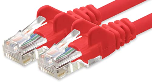 1aTTack.de Netzwerkkabel Cat.6 - rot - 1x - 1m - CAT6 Ethernet Kabel Lankabel 1000 Mbits Patchkabel von 1aTTack.de