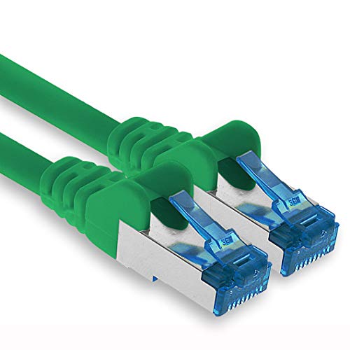 1aTTack.de Patchkabel – 0,25m Ethernet, Netzwerk, Lan Kabel CAT6a (für Gigabit Netzwerke, Router, Switch, Modems mit RJ45 Eingang – grün) von 1aTTack.de