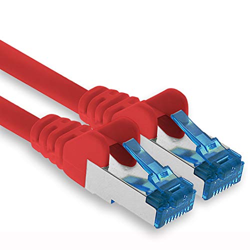 1aTTack.de Patchkabel – 0,5m Ethernet, Netzwerk, Lan Kabel CAT6a (für Gigabit Netzwerke, Router, Switch, Modems mit RJ45 Eingang – rot) von 1aTTack.de
