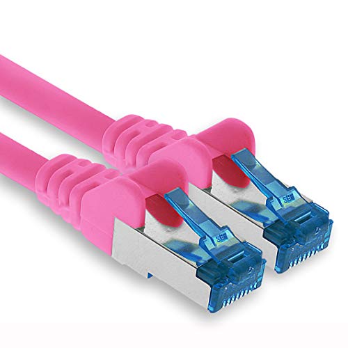 1aTTack.de Patchkabel – 1,5m Ethernet, Netzwerk, Lan Kabel CAT6a (für Gigabit Netzwerke, Router, Switch, Modems mit RJ45 Eingang – magenta) von 1aTTack.de