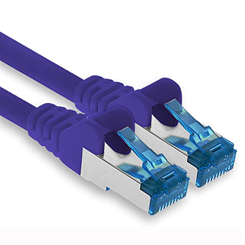 1aTTack.de Patchkabel – 1,5m Ethernet, Netzwerk, Lan Kabel CAT6a (für Gigabit Netzwerke, Router, Switch, Modems mit RJ45 Eingang – violett) von 1aTTack.de