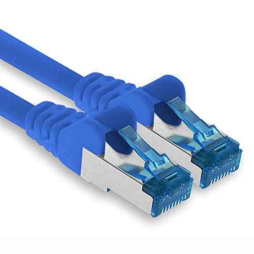 1aTTack.de Patchkabel – 15m Ethernet, Netzwerk, Lan Kabel CAT6a (für Gigabit Netzwerke, Router, Switch, Modems mit RJ45 Eingang – blau) von 1aTTack.de