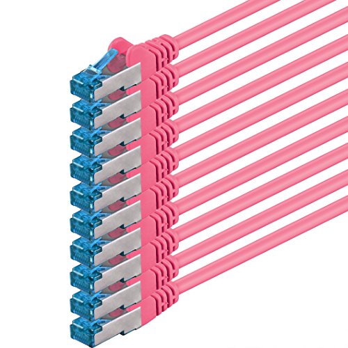 1m - CAT6a - Netzwerkkabel Magenta - 10 Stück CAT 6 A Patchkabel 10000 Mbit s SFTP PIMF 500 MHz kompatibel zu CAT5 CAT6 CAT7 DSL Internet Switch Router 1m - CAT6a - Netzwerkkabel Magenta - 10 Stück CAT 6 A Patchkabel 10000 Mbit s SFTP PIMF 500 MHz kompatibel zu CAT5 CAT6 CAT7 DSL Internet Switch Router von 1aTTack.de