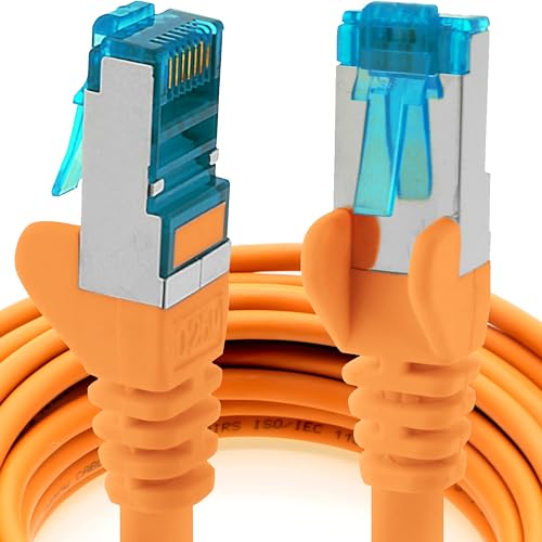 3m - CAT6a - Netzwerkkabel orange - 1 Stück CAT 6 A Patchkabel 10000 Mbit s SFTP PIMF 500 MHz kompatibel zu CAT5 CAT6 CAT7 DSL Internet Switch Router von 1aTTack.de