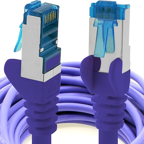 5m - CAT6a - Netzwerkkabel violett - 1 Stück CAT 6 A Patchkabel 10000 Mbit s SFTP PIMF 500 MHz kompatibel zu CAT5 CAT6 CAT7 DSL Internet Switch Router von 1aTTack.de