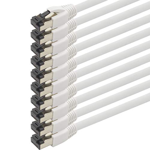 5m Cat 8 Netzwerkkabel CAT8 Kabel Weiss - 10 Stück Cat.8 Lan 2000 Mhz 40 Gbit s 40GBase-T Poe+ Patchkabel Ethernetkabel LSZH - 10 x 5 Meter Weiss 5m Cat 8 Netzwerkkabel CAT8 Kabel Weiss - 10 Stück Cat.8 Lan 2000 Mhz 40 Gbit s 40GBase-T Poe+ Patchkabel Ethernetkabel LSZH - 10 x 5 Meter Weiss von 1aTTack.de