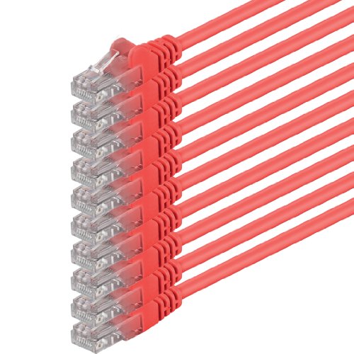 7,5m - rot - 10 Stück - (PACK) - CAT.6 CAT6 Ethernet-Lan-Netzwerk-Kabel 1000 Mbit/s Patchkabel von 1aTTack.de