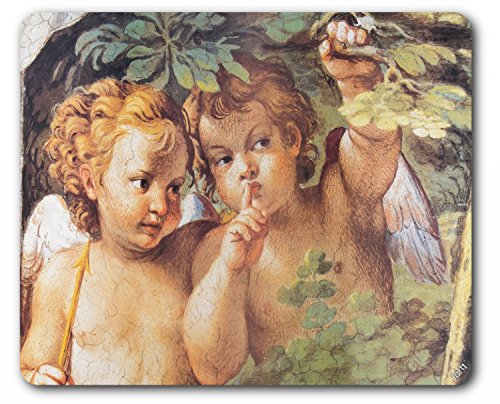 1art1 Annibale Carracci Wispernde Engel, Detail Aus Diana Und Endymion, 1597 Mauspad 23x19 cm von 1art1