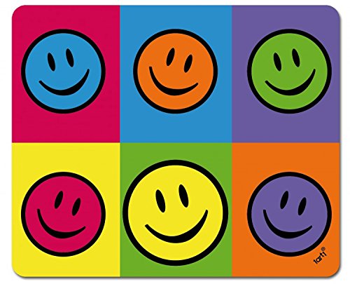 1art1 Emoticons Smiley, Colour Blocking, Warhol Style Pop Art Mauspad 23x19 cm von 1art1