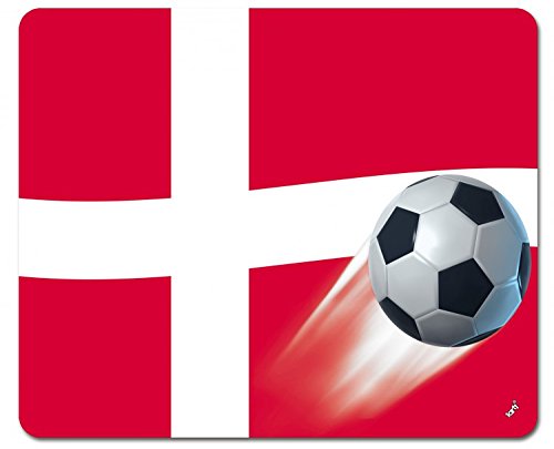 1art1 Fußball Dänemark Länder-Flagge Mauspad 23x19 cm von 1art1