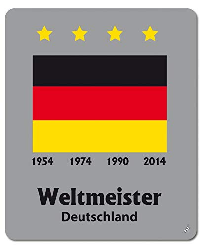 1art1 Fußball Deutschland Weltmeister 1954, 1974, 1990, 2014 Mauspad 23x19 cm von 1art1
