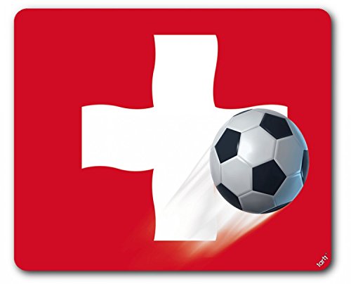 1art1 Fußball Schweiz Länder-Flagge Mauspad 23x19 cm von 1art1