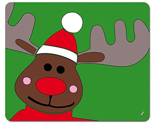 1art1 Weihnachten X-Mas Rentier Rudolph Mit Der Roten Nase Mauspad 23x19 cm von 1art1