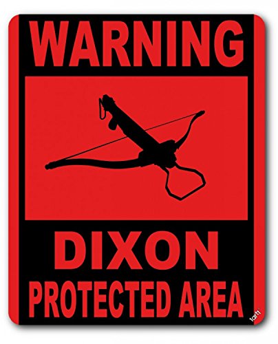 1art1 Zombies Warning Dixon Protected Area Mauspad 23x19 cm von 1art1