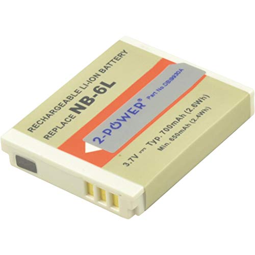 2-Power 700mAh Li-Ion (3,7V) Kamera Ersetzt Akku für NB-6L von 2-POWER
