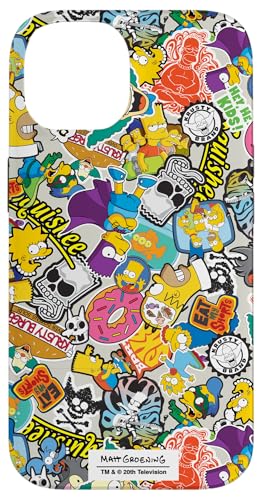 20th Century Television Die Simpsons iPhone 14 Schutzhülle, Schwarz, Polycarbonat & TPU, Stoßdämpfend & Kratzfest, Offizielle Merchandise-Hülle von 20th Century Television