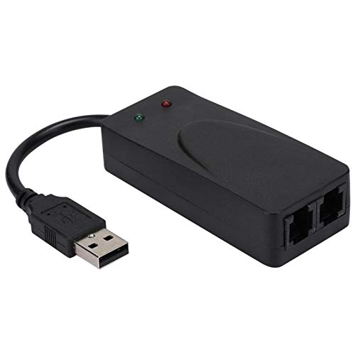 Externer Modemtreiber, USB2.0 56K Faxmodem Dual Port für Win 7 / Win 8 / Win 10 / Win XP, Support-Anrufer-ID, automatische Wahl von 214