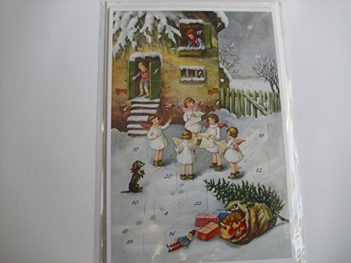 Weihnachtskarte Weihnachten Heiligenacht Heiligerabend Christ Adventskalender mit 24 Türchen Glitzer Karte mit Umschlag weiß) von 22-8079