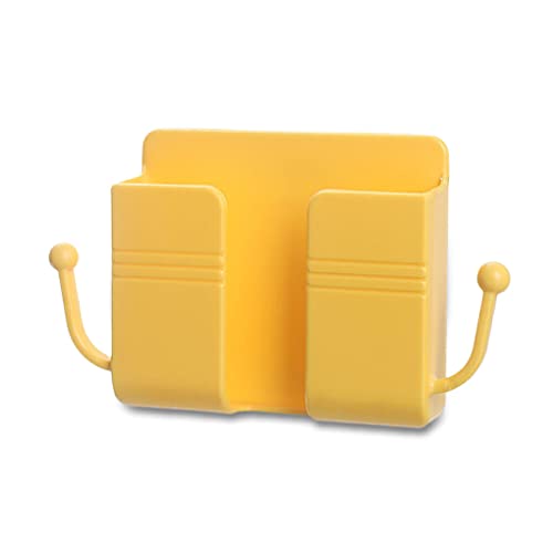 Wandmontierter Handyhalter Freistanzender Selbstklebender Organizer aus Kunststoff für das Heimbüro mit Haken, Gelb Wandmontierter Handyhalter Freistanzender Selbstklebender Organizer aus Kunststoff für das Heimbüro mit Haken, Gelb von 22Wenbeseung
