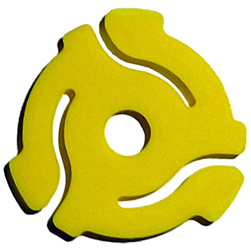 Vinyl-Schallplatten-Adapter, Kunststoff, 45 U/min, 17,8 cm, Gelb, 20 Stück von 24 Hour Distribution