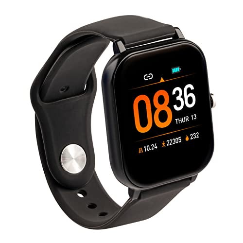 257 TWENTYFIVESEVEN - SW300 Smartwatch Fitness Tracker, Herzfrequenz, Kalorien-Schritt-Druck, Schlafüberwachung, Bluetooth, iOs und Android, Wasserdicht IP65, 150 mAh, Schwarz von 257 TWENTYFIVESEVEN