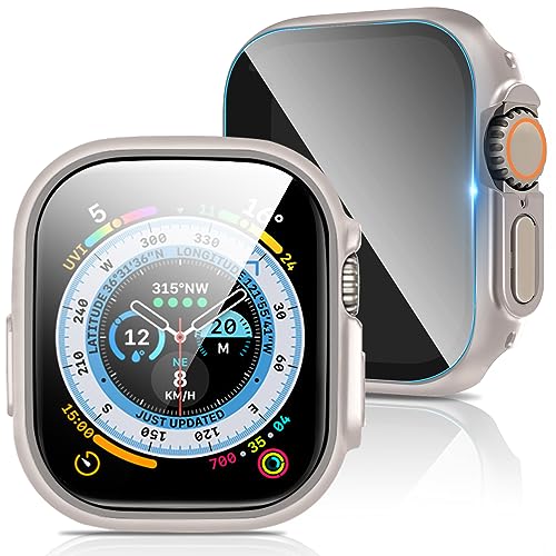 [2 Stück] 2Buyshop Hülle für Apple Watch Ultra/Ultra 2 Schutzhülle 49mm Hülle Anti Spy Sichtschutz Displayschutz Schutz Hart PC Ultradünne Hüllen für Apple Watch Ultra 49mm/Ultra 2 49mm Hülle Case von 2Buyshop