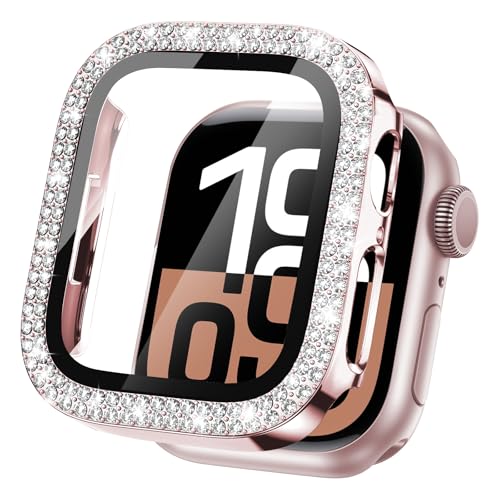 2Buyshop Hülle für Apple Watch Serie 9 8 7 41mm Schutzhülle Hülle Displayschutz Glitzer Hart PC Ultradünne Kratzfest Schutz Bumper Bling Case Gehäuse für Apple Watch Series 9 8 7 Hülle 41mm Case von 2Buyshop