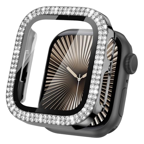 2Buyshop Hülle für Apple Watch Serie 10 46mm Schutzhülle Hülle Displayschutz Glitzer Hart PC Ultradünne Kratzfest Schutz Bumper Bling Case Gehäuse für Apple Watch Series 10 Hülle 46mm Case von 2Buyshop
