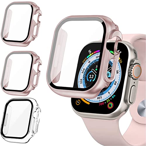 [3 Stück] 2Buyshop Hülle für Apple Watch Ultra 49mm Hülle Schutzhülle für Apple Watch Ultra Hülle 49mm mit Displayschutzfolie Hart PC Kratzfest Ultradünne Gehäuse iWatch Ultra 49mm Case von 2Buyshop