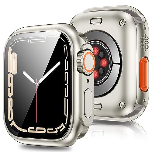 [3 in 1] Hülle für Apple Watch Serie 9 8 7 41mm - Schutzhülle Mit Displayschutz Wie iWatch Ultra, Kratzfest Ultradünne 360° Rundum Schutz Gehäuse für Apple Watch Series 9 8 7 41mm Case von 2Buyshop