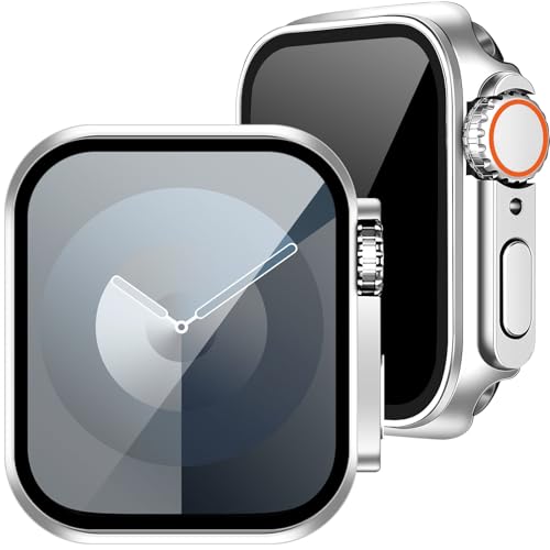 Hülle für Apple Watch Serie 9 8 7 41mm Schutzhülle Hülle mit Anti Spy Displayschutz, Sieht aus wie eine iWatch Ultra 2 Ultradünne PC Schutz Schutzhülle für Apple Watch Series 9 8 7 Hülle 41mm Case von 2Buyshop