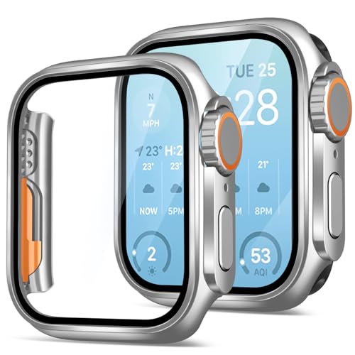 Hülle für Apple Watch Serie 9 8 7 41mm Schutzhülle Hülle mit Displayschutz Werden Sie mit Stil zur iWatch Ultra 2, Hart Schutz Kratzfest Ultradünne Gehäuse für Apple Watch Series 8 7 9 Hülle 41mm Case von 2Buyshop