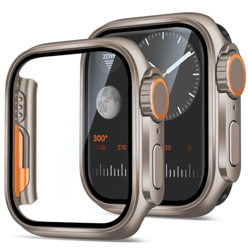 Hülle für Apple Watch Serie 9 8 7 41mm Schutzhülle Hülle mit Displayschutz Werden Sie mit Stil zur iWatch Ultra 2, Hart Schutz Kratzfest Ultradünne Gehäuse für Apple Watch Series 8 7 9 Hülle 41mm Case von 2Buyshop