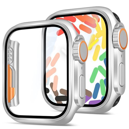 Hülle für Apple Watch Serie 9 8 7 41mm Schutzhülle Hülle mit Displayschutz Werden Sie mit Stil zur iWatch Ultra 2, Hart Schutz Kratzfest Ultradünne Gehäuse für Apple Watch Series 8 7 9 Hülle 41mm Case von 2Buyshop