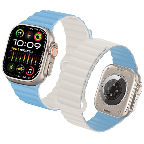 Kompatibel mit Apple Watch Armband Ultra 2 Ultra 49mm Serie 9 8 7 45mm Series SE 6 5 4 44mm Serie 3 2 1 42mm Doppelseitig Silikon Magnetische Armbänder für Apple Watch Armband 49mm 45mm 44mm 42mm Kompatibel mit Apple Watch Armband Ultra 2 Ultra 49mm Serie 9 8 7 45mm Series SE 6 5 4 44mm Serie 3 2 1 42mm Doppelseitig Silikon Magnetische Armbänder für Apple Watch Armband 49mm 45mm 44mm 42mm von 2Buyshop