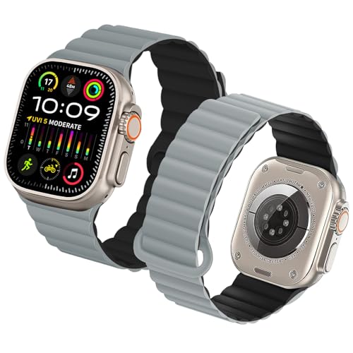 Kompatibel mit Apple Watch Armband Ultra 2 Ultra 49mm Serie 9 8 7 45mm Series SE 6 5 4 44mm Serie 3 2 1 42mm Doppelseitig Silikon Magnetische Armbänder für Apple Watch Armband 49mm 45mm 44mm 42mm Kompatibel mit Apple Watch Armband Ultra 2 Ultra 49mm Serie 9 8 7 45mm Series SE 6 5 4 44mm Serie 3 2 1 42mm Doppelseitig Silikon Magnetische Armbänder für Apple Watch Armband 49mm 45mm 44mm 42mm von 2Buyshop