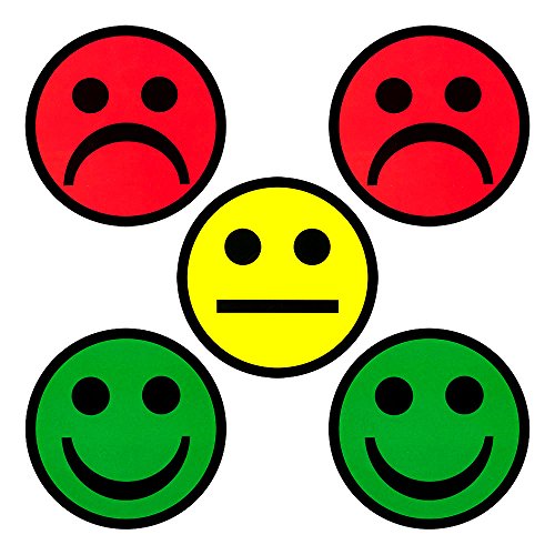 5 Bunte Smiley Magnete Durchmesser 5 cm für Magnettafeln, Kühlschränke, Plantafeln und Whiteboards. Emoji Smiley Magnet (Bunte, 5 cm) von 2DOBOARD